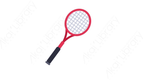AE模板-MG扁平体育运动元素图标Badminton racket羽毛球拍
