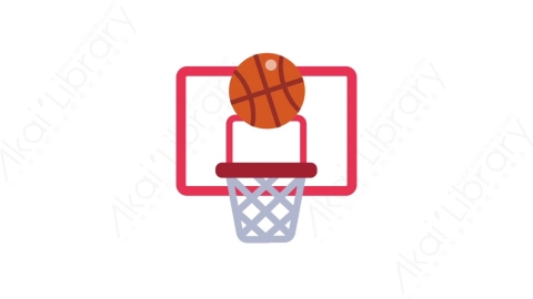 AE模板-MG扁平体育运动元素图标Basketball hoop篮球框