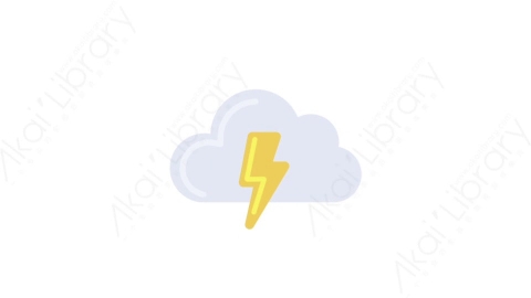 AE模板-MG扁平天气元素图标Cloud bolt of lighting打雷