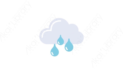 AE模板-MG扁平天气元素图标Cloud rain下雨