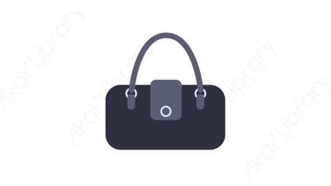 AE模板-MG扁平衣服衣物元素图标Handbag (black)黑色背包