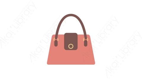 AE模板-MG扁平衣服衣物元素图标Handbag (pink)粉色手提包