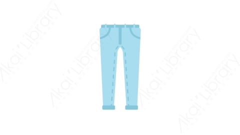 AE模板-MG扁平衣服衣物元素图标Jeans牛仔裤