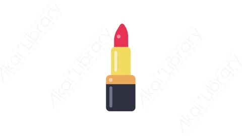 AE模板-MG扁平衣服衣物元素图标Lipstick口红