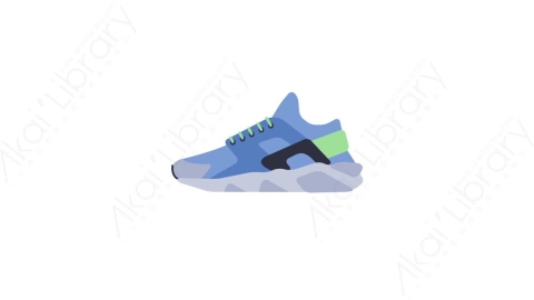 AE模板-MG扁平衣服衣物元素图标Sneakers (one)运动鞋