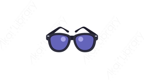 AE模板-MG扁平衣服衣物元素图标Sunglasses (one)太阳镜墨镜