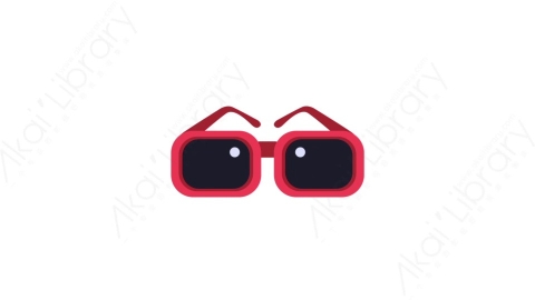 AE模板-MG扁平衣服衣物元素图标Sunglasses (two)太阳镜墨镜