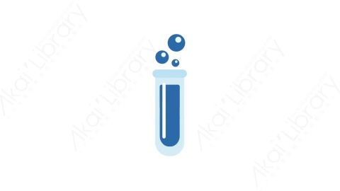 AE模板-MG扁平医疗元素图标Test tube (blue)蓝色试管