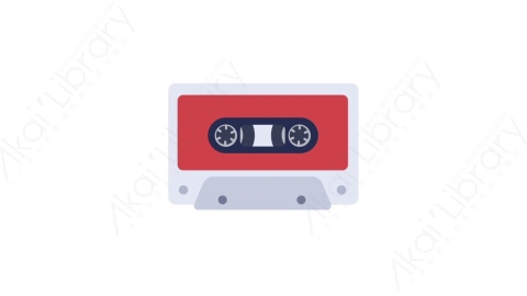 AE模板-MG扁平音乐设备元素图标Audio cassette录音磁带