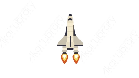 AE模板-MG扁平宇宙太空元素图标Spaceship飞船
