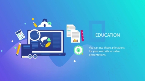 AE模板-03-education_01在线教育MG扁平元素图标场景