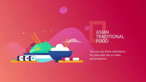 AE模板-07-japan food日本料理MG扁平元素图标场景