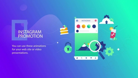 AE模板-34-instagram promotion软件推广MG扁平元素图标场景
