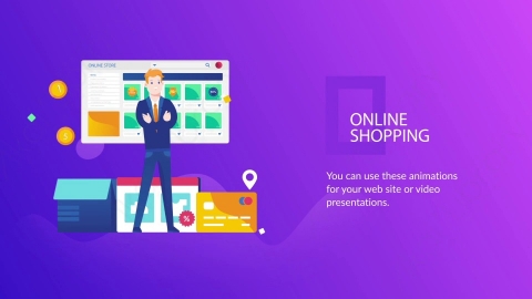 AE模板-54-onlineshopping网上购物MG扁平元素图标场景