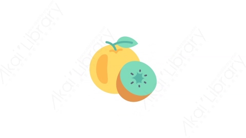 AE模板-6-Organic fruit橘子水果MG扁平餐厅食物动画图标
