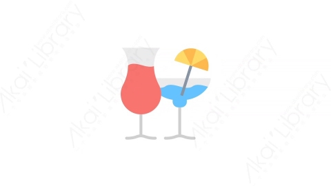 AE模板-8-Cocktail bar鸡尾酒MG扁平餐厅食物动画图标