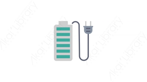 AE模板-12-Charging battery电池充电MG扁平电力能源动画图标