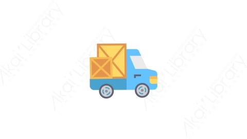 AE模板-11-Delivery运输车MG扁平购物电子商务动画图标