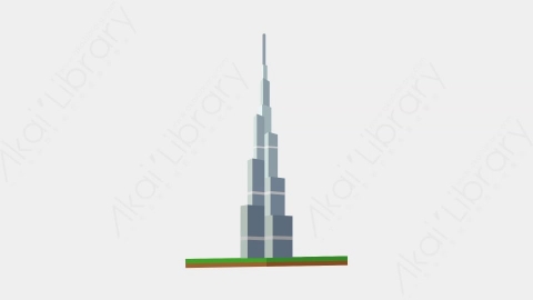 AE模板-Burj Khalifa哈利法塔城市建筑元素图标