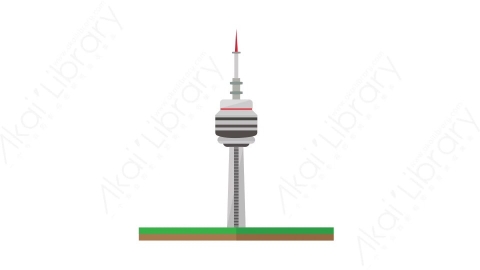 AE模板-CN Tower加拿大国家电视塔城市建筑元素图标