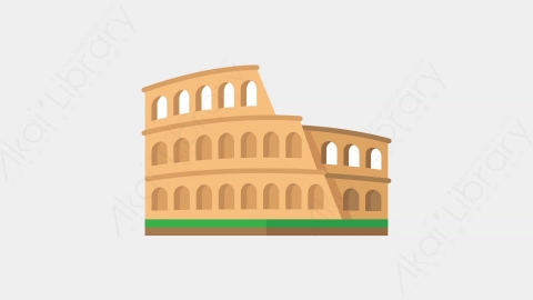 AE模板-Colosseum罗马竞技场城市建筑元素图标