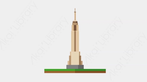 AE模板-Empire State Building帝国大厦城市建筑元素图标