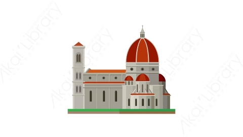 AE模板-Florence Cathedral佛罗伦萨大教堂城市建筑元素图标