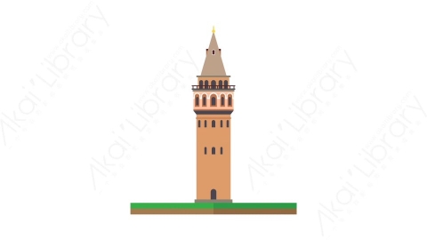 AE模板-Galata Tower加拉塔塔城市建筑元素图标