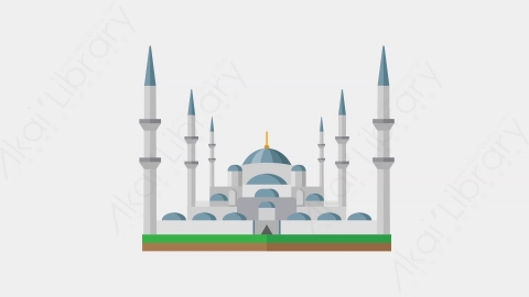 AE模板-Istambul Mosque伊斯坦布尔清真寺城市建筑元素图标