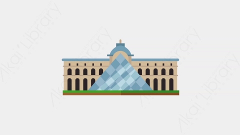 AE模板-Louvre Museum罗浮宫博物馆城市建筑元素图标