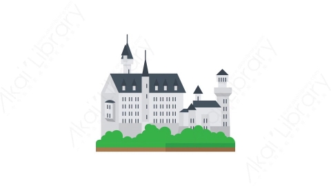 AE模板-Neuschwanstein Castle新天鹅堡城市建筑元素图标