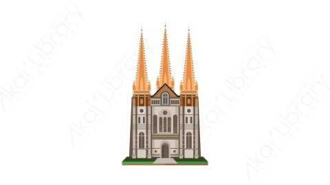 AE模板-St. Pauls Cathedral圣保罗大教堂城市建筑元素图标