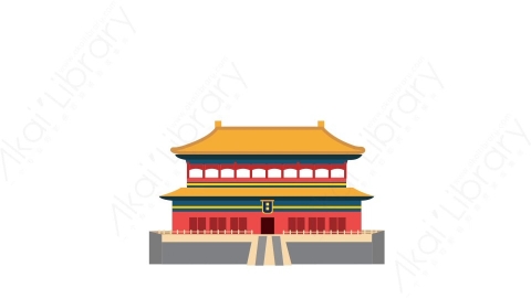 AE模板-The Forbidden city紫禁城城市建筑元素图标