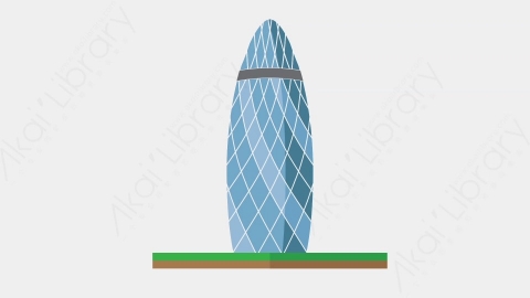 AE模板-The Gherkin城市建筑元素图标