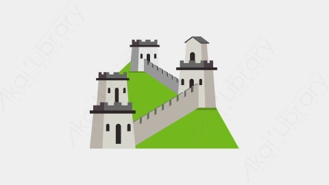 AE模板-Wall of China中国长城城市建筑元素图标