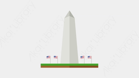 AE模板-washington monument华盛顿纪念碑城市建筑元素图标