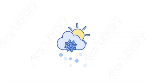 AE模板-3Sunny Snowy下雪MG扁平天气元素图标