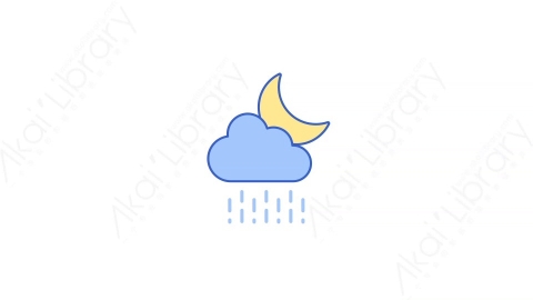 AE模板-22Rainy Night夜间多雨MG扁平天气元素图标