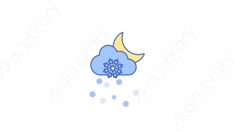 AE模板-23Snowy Night夜间下雪MG扁平天气元素图标