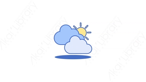 AE模板-30Cloudiness多云MG扁平天气元素图标