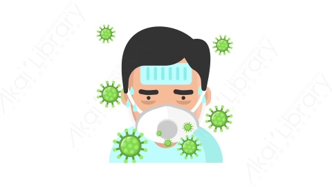 AE模板-20_ Patient With Mask戴口罩的病人MG扁平医学医疗元素图标