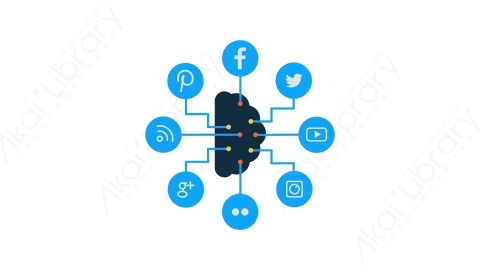 AE模板-Social Media社交媒体MG扁平科技网络元素图标