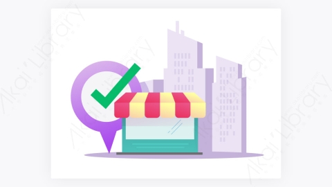 图片素材-城市位置上的商店矢量平面卡通建筑