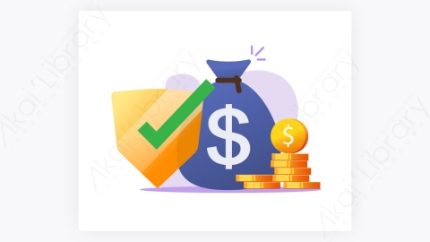 图片素材-金融保险资金保护担保现金安全投资储蓄安全检查平面插图