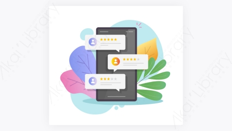 图片素材-手机上查看评级信誉在线气泡