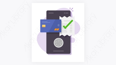 图片素材-信用卡智能手机指纹身份证付款账单发票技术
