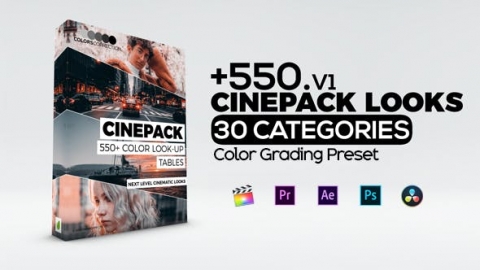 PR预设-550组Vlog音乐视频叙事电影纪录片婚礼Luts调色预设CINEPACK Color Correction Presets for Premiere Pro