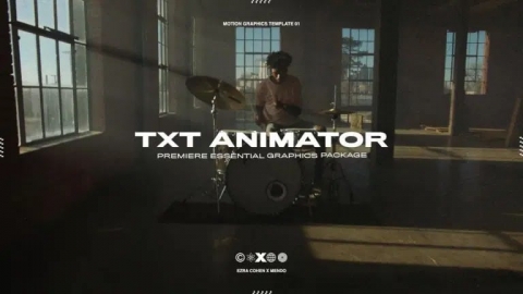 PR基本图形预设-5个非常实用的文字标题动画mogrt预设Ezracohen TXT ANIMATOR