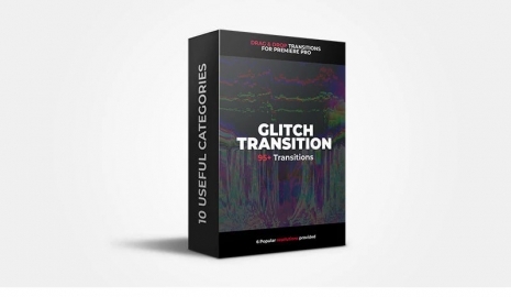 PR模板-95组抖音故障马赛克旋转拉伸视频转场预设95+ Glitch Transitions - Premiere Pro