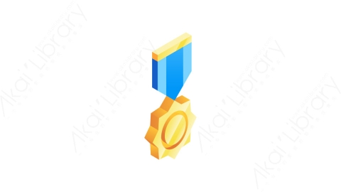 图片素材-002金牌gold medalMG等距立体卡通奖章徽章奖杯元素图标